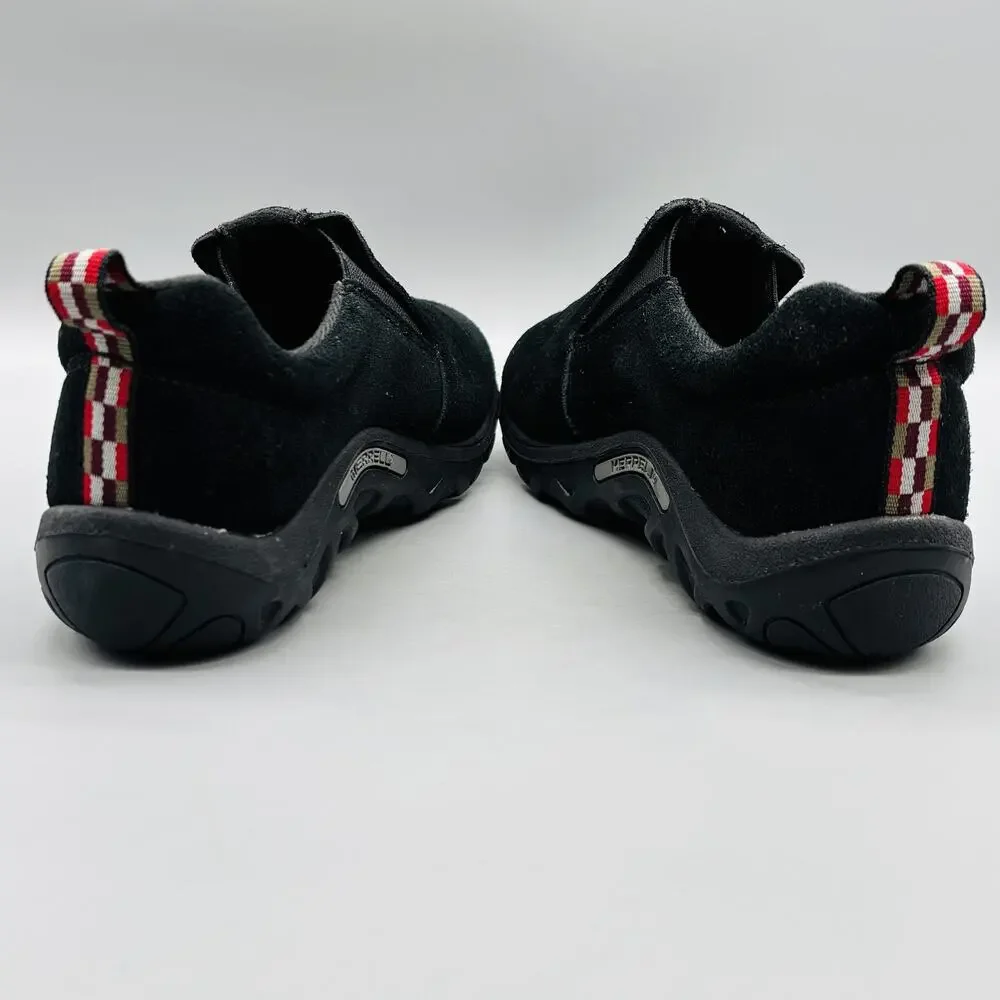Merrell Shoes Boys 5 Black Suede Jungle Moc Sneakers Slip On Comfort Outdoor